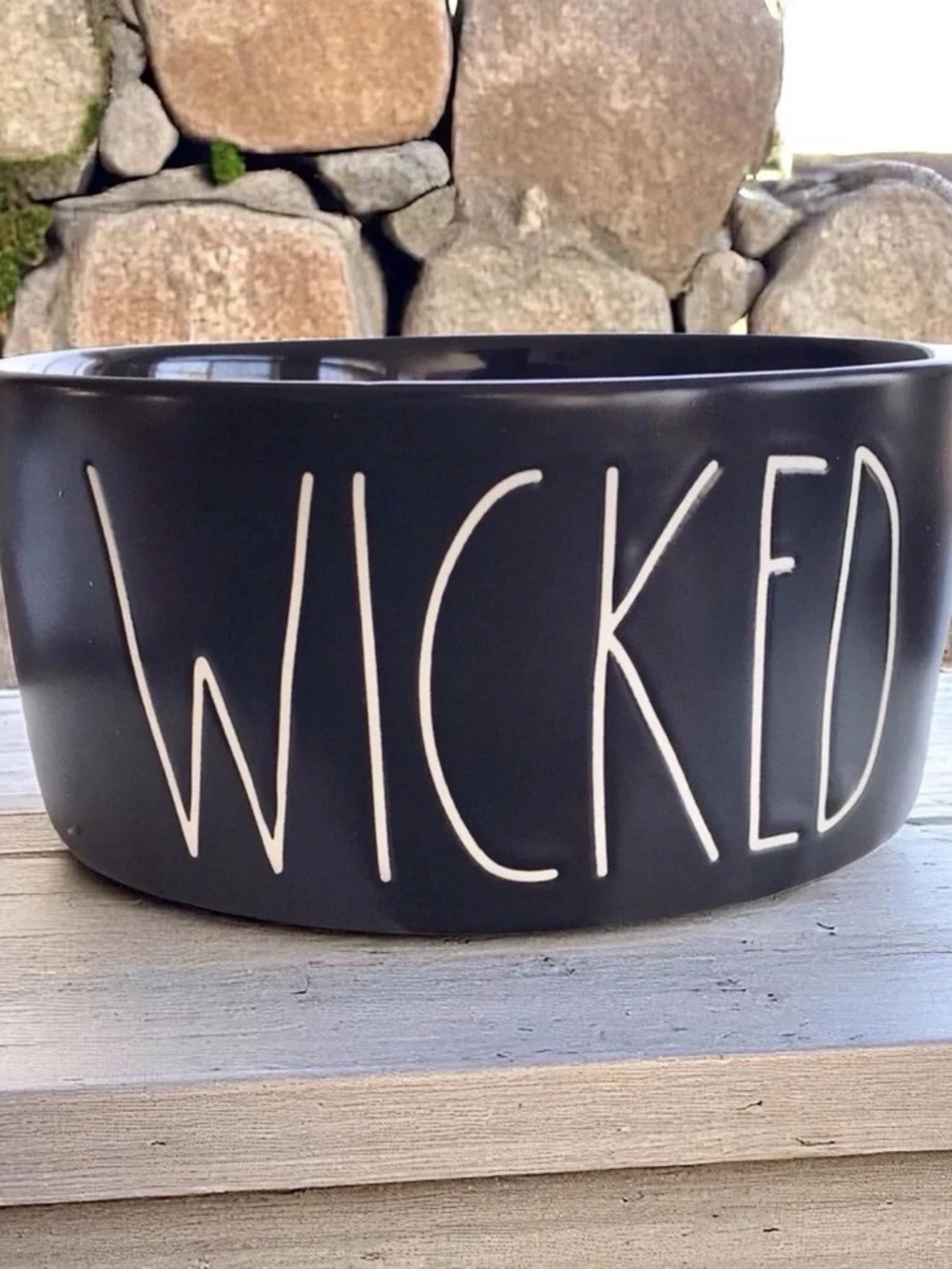 VERY RARE RAE DUNN Wicked Matte Black Decorative Bowl